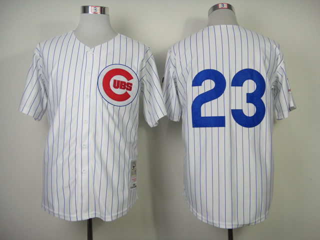 Men Chicago Cubs #23 Sandberg White Throwback 1984 MLB Jerseys